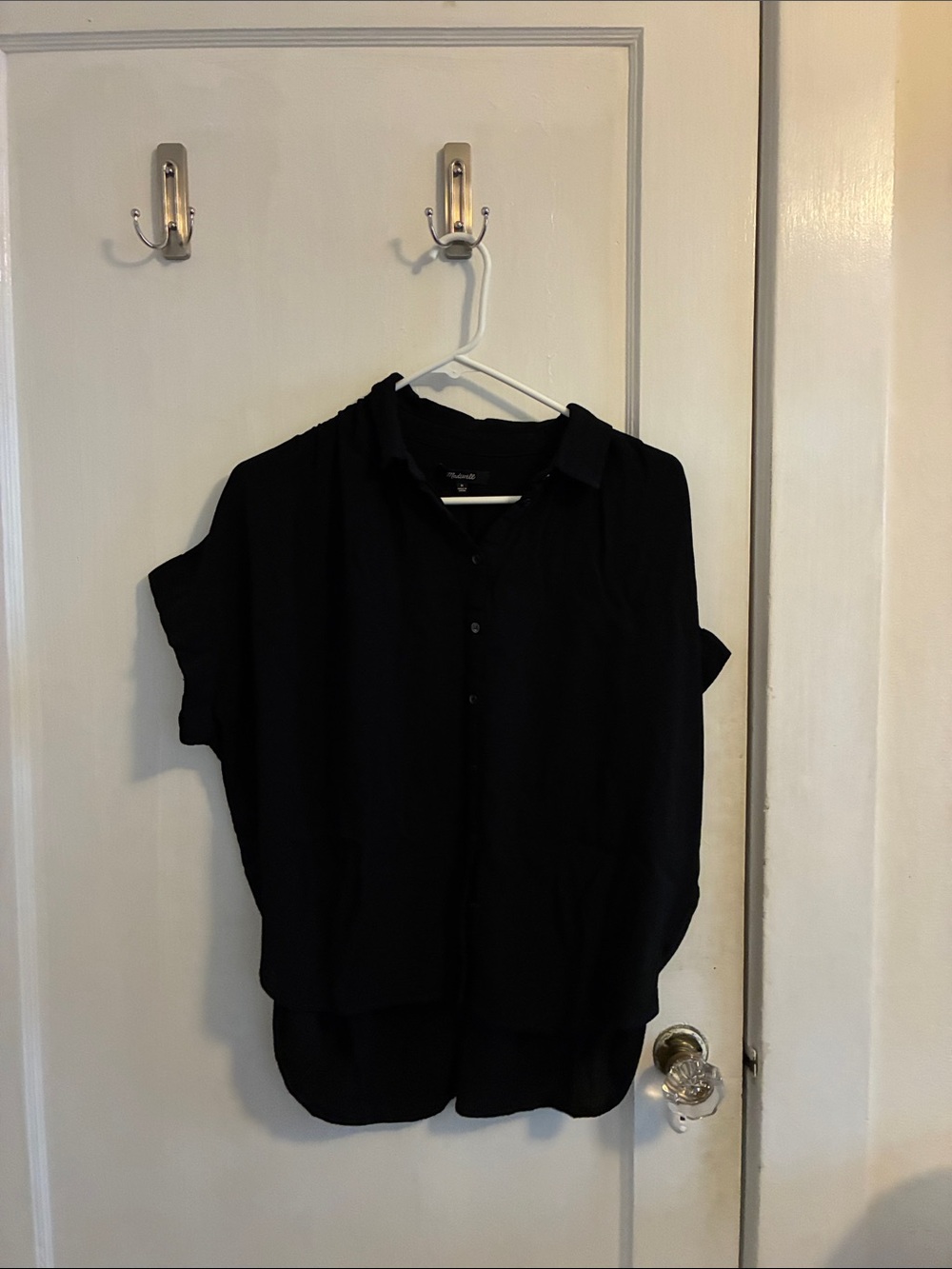 Madewell Black Short-Sleeve Button-Down Shirt